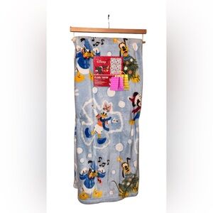Disney Blue Plush Throw with Character Design